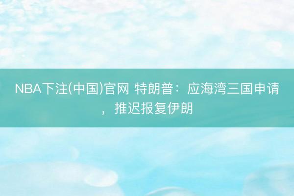 NBA下注(中国)官网 特朗普:应海湾三国申请,推迟报复伊朗