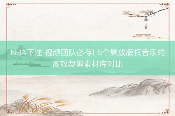 NBA下注 视频团队必存! 5个集成版权音乐的高效裁剪素材库对比