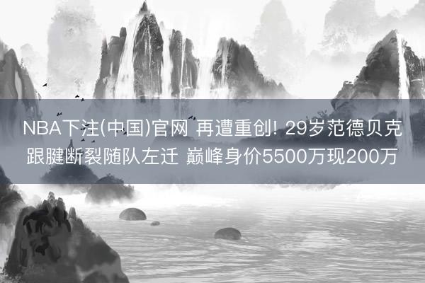 NBA下注(中国)官网 再遭重创! 29岁范德贝克跟腱断裂随队左迁 巅峰身价5500万现200万