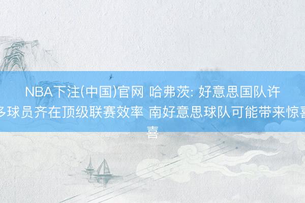 NBA下注(中国)官网 哈弗茨: 好意思国队许多球员齐在顶级联赛效率 南好意思球队可能带来惊喜