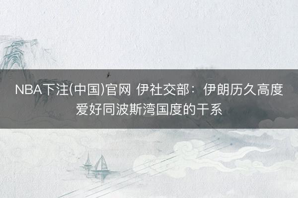 NBA下注(中国)官网 伊社交部:伊朗历久高度爱好同波斯湾国度的干系
