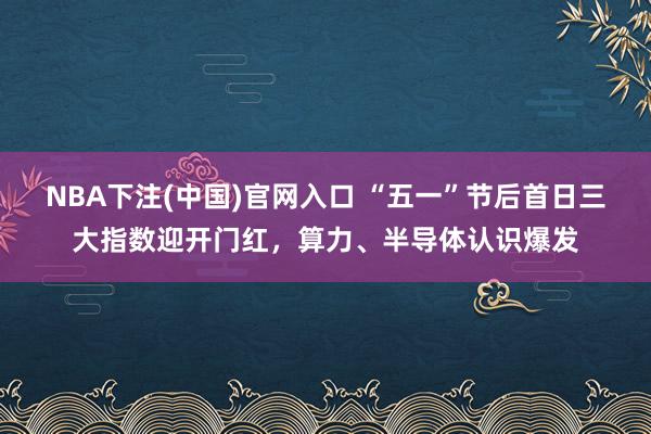 NBA下注(中国)官网入口 “五一”节后首日三大指数迎开门红，算力、半导体认识爆发
